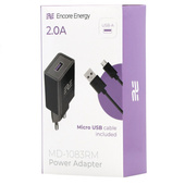 Ładowarka sieciowa Encore Energy USB-A 10W + kabel micro USB ładowarka uniwersalna MD-1083RM