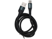 Kabel Encore Energy USB-A USB-C 2A przewód QC PD do ładowania i transferu danych 100 cm braided czarny EE103-C