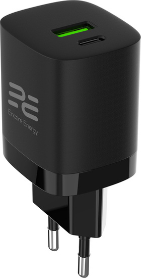 Ładowarka sieciowa Encore Energy PD 3.0 Quick Charge 4.0 USB-A USB-C 30W MD-3083R + Kabel Encore Energy USB-C 2m