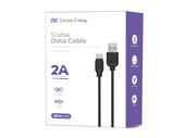 Kabel Encore Energy USB-A USB-C 2A przewód QC PD do ładowania i transferu danych 100cm czarny EE40-C