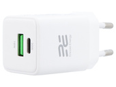 Ładowarka sieciowa GaN 30W USB-A USB-C QC PD Encore Energy MD-3083Z + kabel 2x USB-C 50cm
