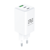 Ładowarka sieciowa GaN 65W USB-A + 2x USB-C QC PD Encore Energy MD-6583Z + kabel USB-A USB-C 2m