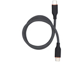Magnetyczny kabel Encore Energy USB-C x2 przewód QC PD 3A 60W do ładowania i transferu danych 100 cm braided czarno-biały EE126-CC