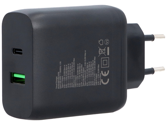 Ładowarka sieciowa GaN 65W USB-A + USB-C QC PD Encore Energy MD-65C4329