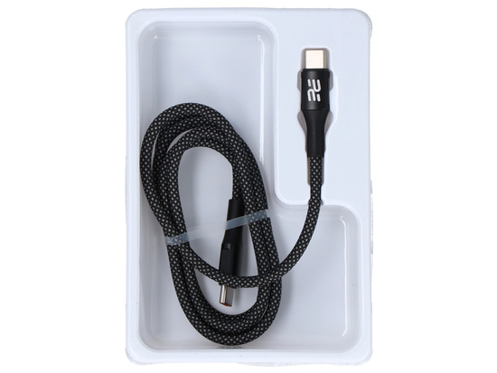 Kabel Encore Energy USB-C x2 5A przewód QC PD 240W do ładowania i transferu danych 100 cm braided szary EE160-CC