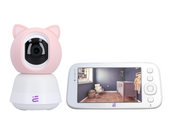 Inteligentna obrotowa kamera niania WiFi FHD wykrywanie płaczu kołysanki + monitor Encore View Baby Guard Pink
