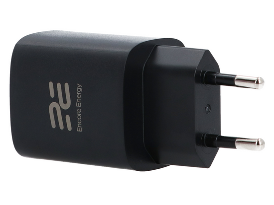 Ładowarka sieciowa Encore Energy GaN QC 4+ PD 3.0 USB-A USB-C 30W GaN-3083R z wyświetlaczem