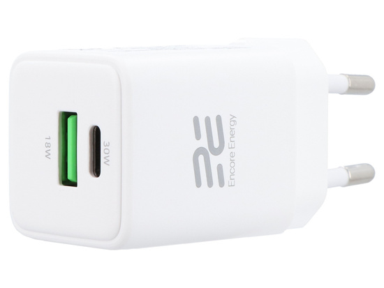 Ładowarka sieciowa GaN 30W USB-A USB-C QC PD Encore Energy MD-3083Z