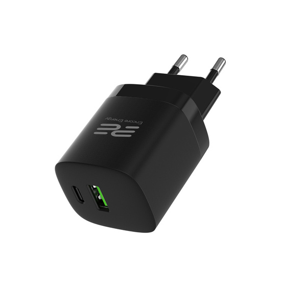 Ładowarka sieciowa Encore Energy PD 3.0 Quick Charge 4.0 USB-A USB-C 30W MD-3083R + Kabel Encore Energy USB-C 2m