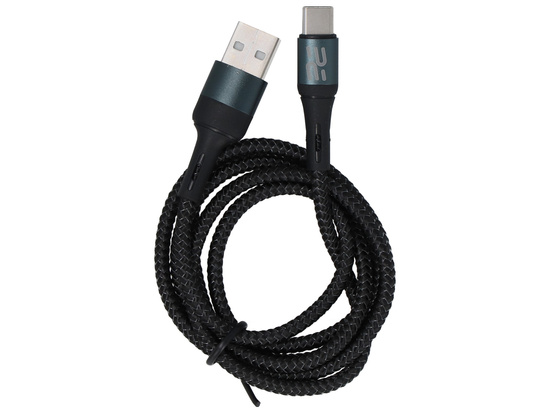 Kabel Encore Energy USB-A USB-C 2A przewód QC PD do ładowania i transferu danych 100 cm braided czarny EE103-C