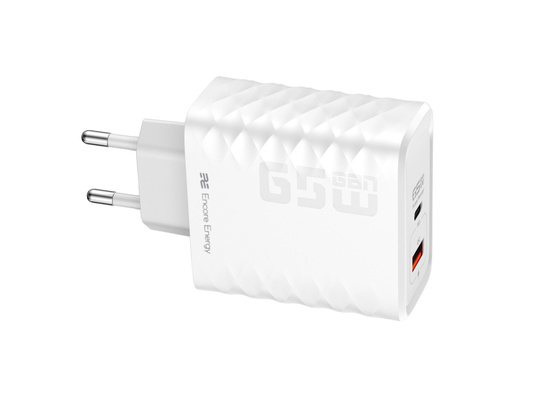 Ładowarka sieciowa GaN 65W USB-A + USB-C QC PD Encore Energy MD-6583TR
