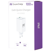 Ładowarka sieciowa Encore Energy GaN QC PD 1x USB-A 30W 2x USB-C 100W MD-10083Z + kabel 2x USB-C 50cm