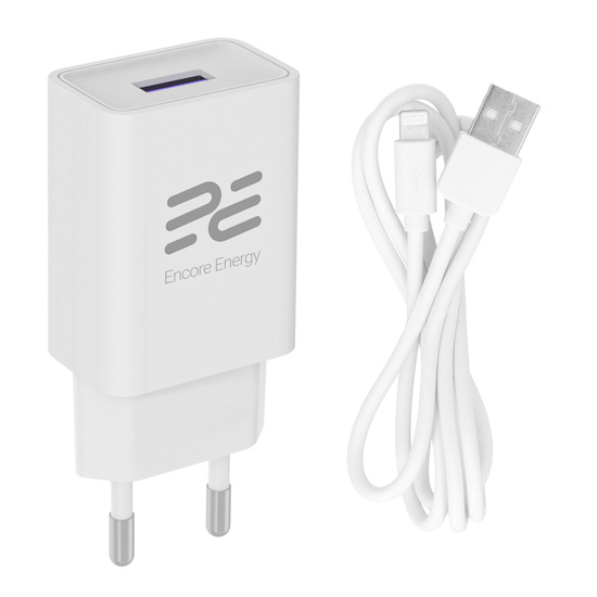Ładowarka sieciowa Encore Energy USB-A 10W + kabel Lightning ładowarka uniwersalna MD-1083RL