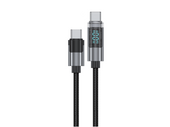 Encore Energy kabel z wyświetlaczem USB-C x2 5A przewód QC PD 100W do ładowania i transferu danych 100 cm braided czarny EE154-CC