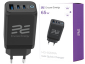 Ładowarka sieciowa 65W USB-A + 2x USB-C QC PPS PD Encore Energy MD-6583RA